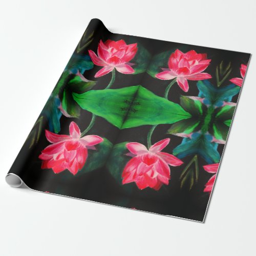 Pink Lotus Matte Wrapping Paper