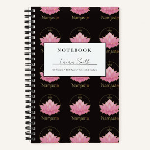 Pink Lotus Namaste Personalized Notebook