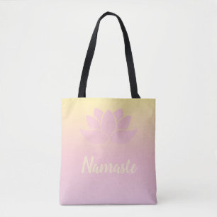 Pink Lotus Namaste Tote Bag