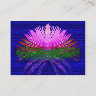 Pink lotus on blue water business card