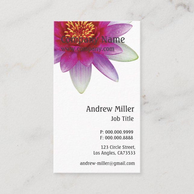 Pink Lotus Peace Business Card (Front)