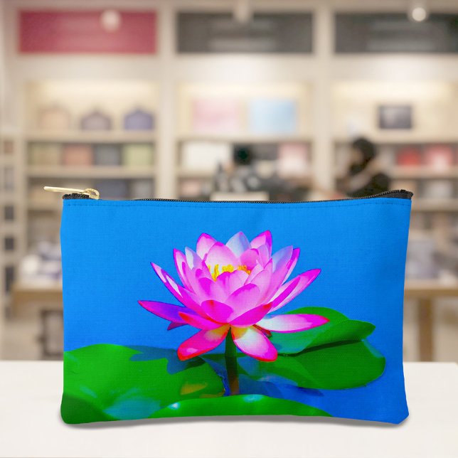 Pink Lotus Pouch (Pouch with pink lotus)