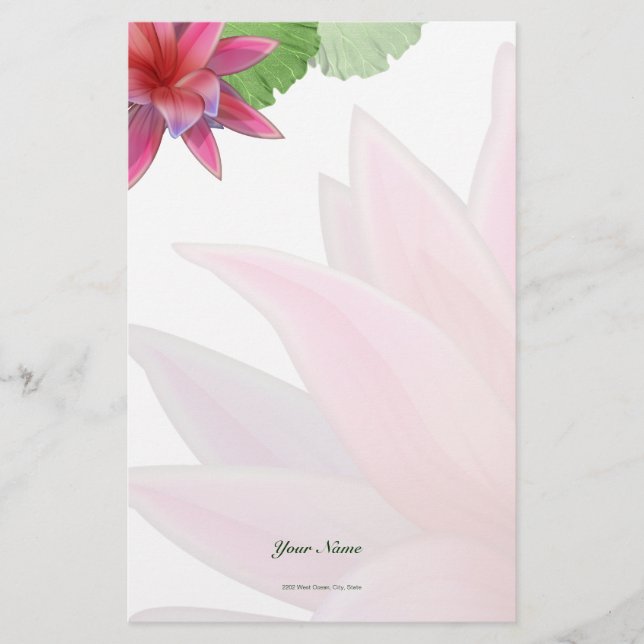 Pink Lotus Stationery (Front)