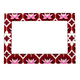 Pink Lotus Vibrant Floral Design Magnetic Frame