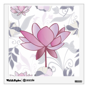 Pink lotus wall decal