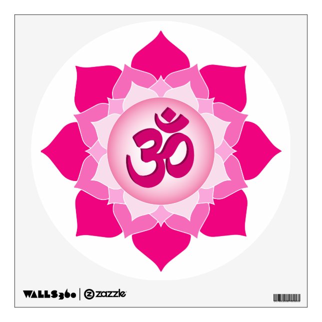 Pink lotus wall sticker (Front)