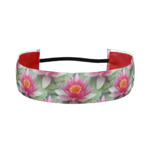Pink Lotus Water Lily Athletic Headband
