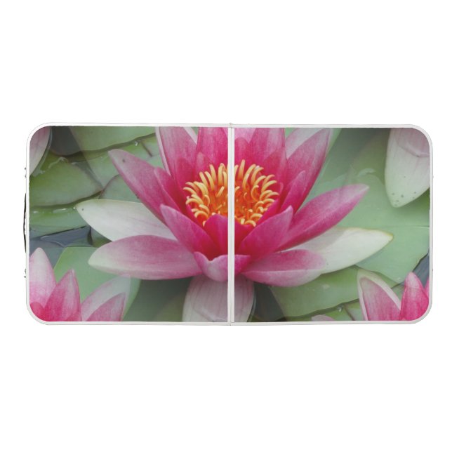 Pink Lotus Water Lily Beer Pong Table (Top)