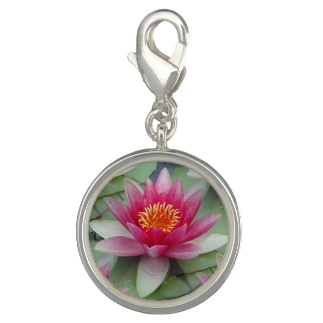 Pink Lotus Water Lily Charm (Front)