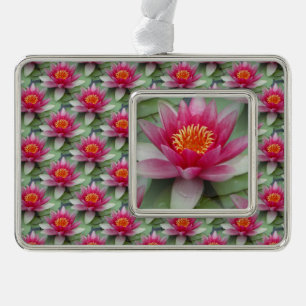 Pink Lotus Water Lily Christmas Ornament