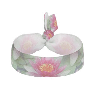 Pink Lotus Water Lily Elastic Hair Tie