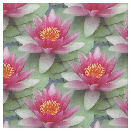Pink Lotus Water Lily Fabric