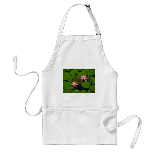 Pink lotus water lily flower  garden, adult apron (Front)
