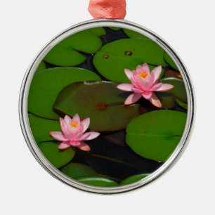 Pink lotus water lily flower garden, metal ornament