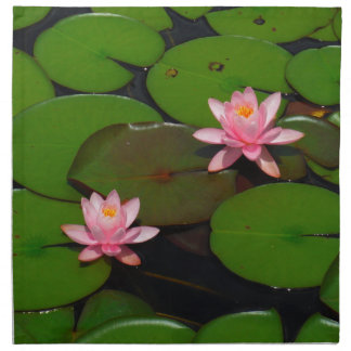 Pink lotus water lily flower garden, napkin
