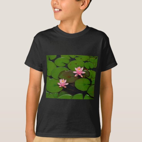Pink lotus water lily flower  garden T_Shirt