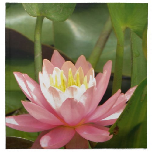 Pink lotus water lily flower napkin