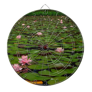 Pink lotus water lily flower pond dartboard