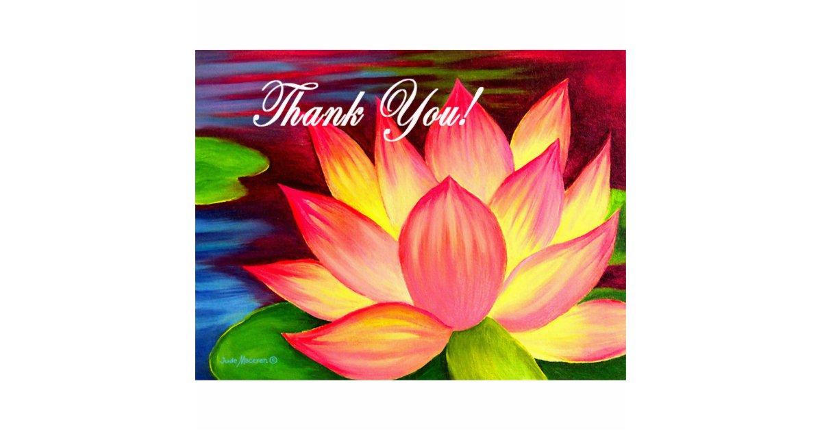 Pink Lotus Water Lily Flower Thank You - Multi Cutout | Zazzle