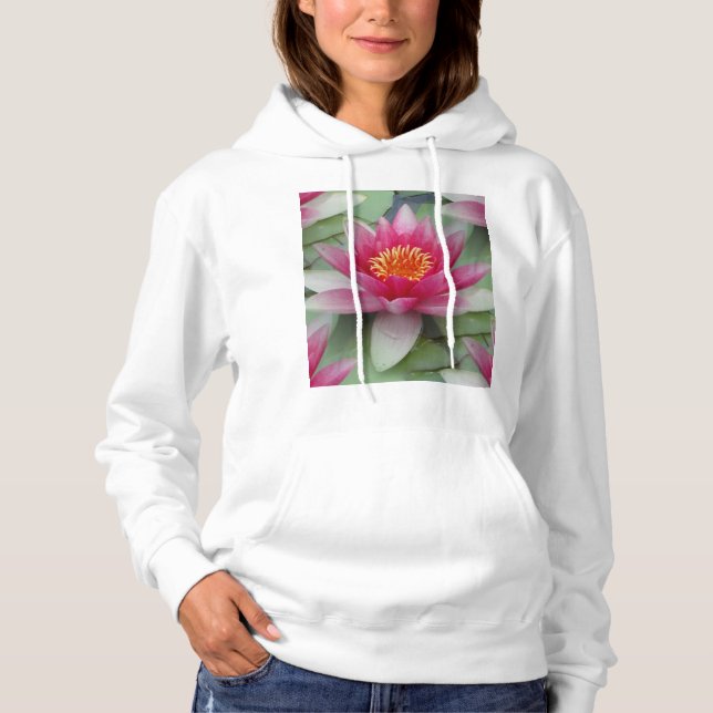 Pink Lotus Water Lily Hoodie (Front)