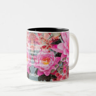Pink Lotus Water Lily Mandala Personalized Two-Ton Two-Tone Coffee Mug