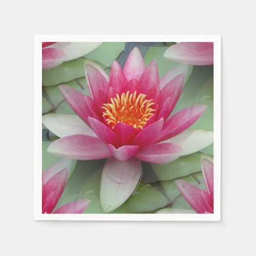 Pink Lotus Water Lily Napkins