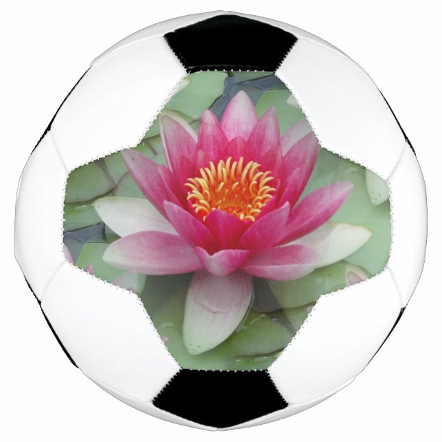 Pink Lotus Water Lily Soccer Ball (Front)
