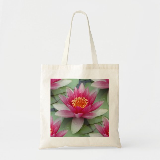 Pink Lotus Water Lily Tote Bag (Front)