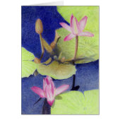 Pink Lotus Waterlily Card (Front)