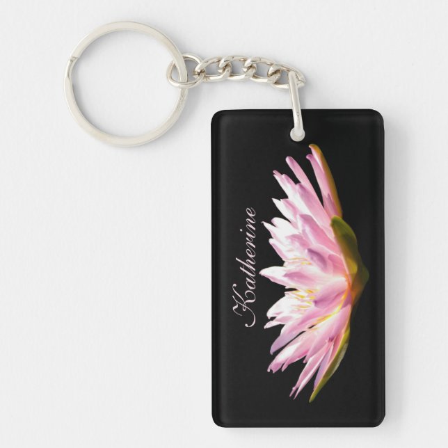 Pink Lotus Waterlily Keychain (Front)