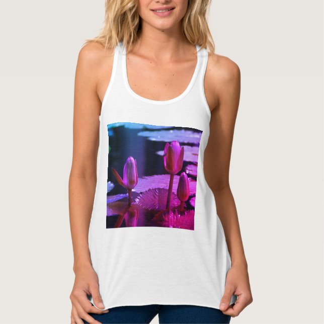 Pink Lotus Waterlily Tank Top (Front)