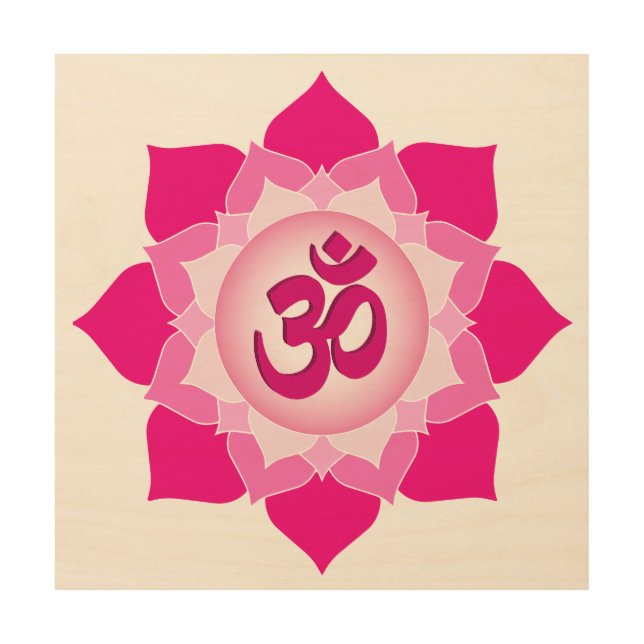 Pink lotus wood wall decor (Front)