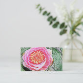 Pink Lotus - Yoga Business Cards (Standing Front)