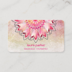 Pink Lotus Yoga Therapist Spa Holistic Health Business Card