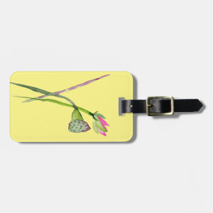 Pink Lotus Zen flower Buddhist Art Luggage Tag