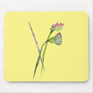 Pink Lotus Zen flower Buddhist Art Mouse Pad