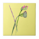 Pink Lotus Zen flower Buddhist Art Tile