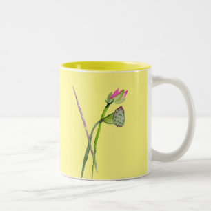 Pink Lotus Zen flower Buddhist Art Two-Tone Coffee Mug
