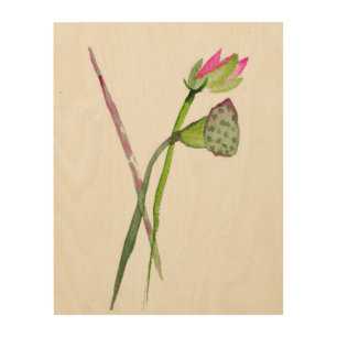 Pink Lotus Zen watercolour painting art