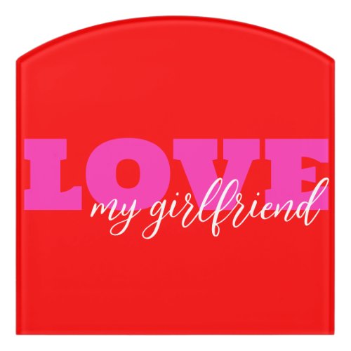 Pink LOVE  add your text Neon Red Valentine Gift Door Sign