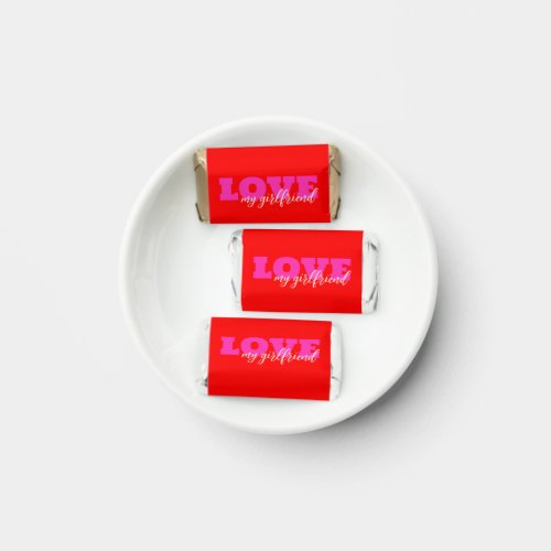 Pink LOVE  add your text Neon Red Valentine Gift Hersheys Miniatures