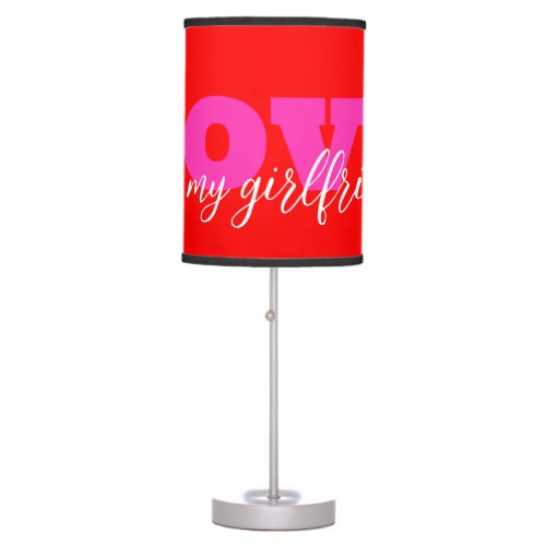 Pink LOVE  add your text Neon Red Valentine Gift Table Lamp