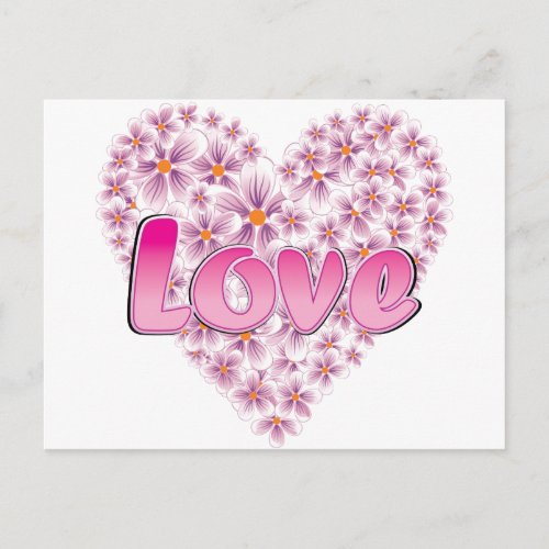 Pink Love and Daisies Postcard