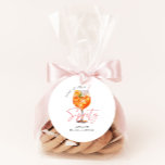 Pink Love At First Spritz Bridal Shower Favor Classic Round Sticker<br><div class="desc">Introducing our Pink Love At First Spritz Bridal Shower Favor Stickers, a delightful touch to your celebration. These stickers, adorned with charming pink hues and a playful nod to the Aperol Spritz, add a touch of whimsy to your favors. Perfect for sealing envelopes or decorating gift bags, they infuse your...</div>