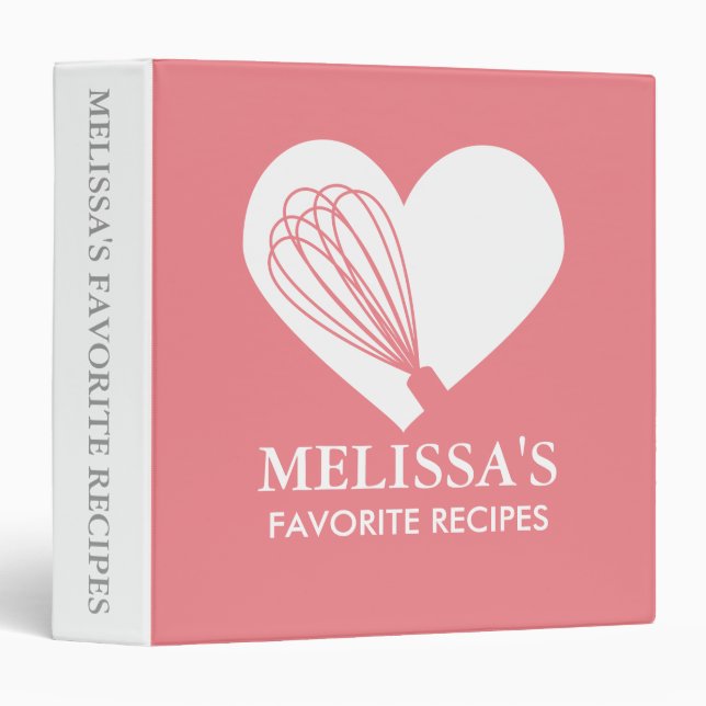 Pink Love Baking Recipe Binder (Front/Spine)