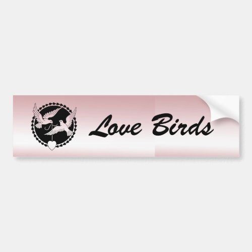 Pink Love Birds Bumper Sticker