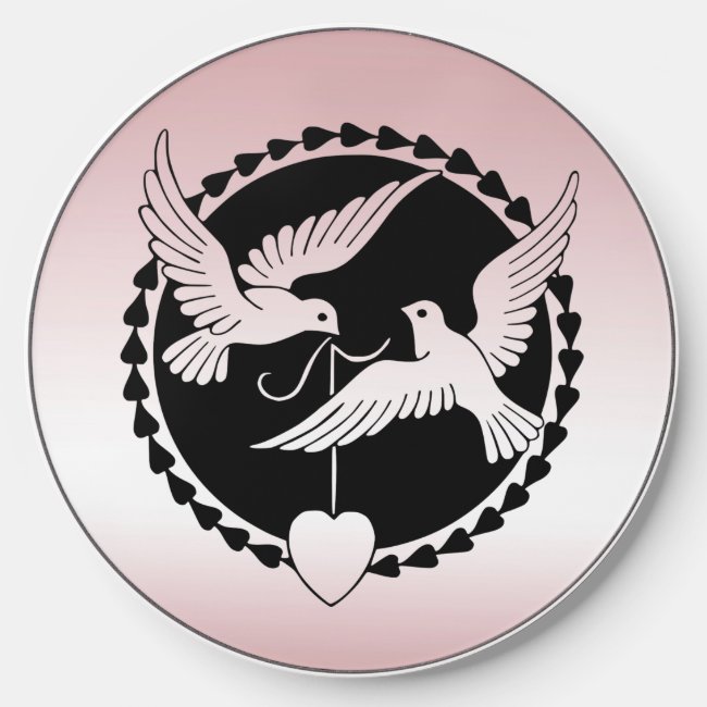 Pink Love Birds Wireless Charger