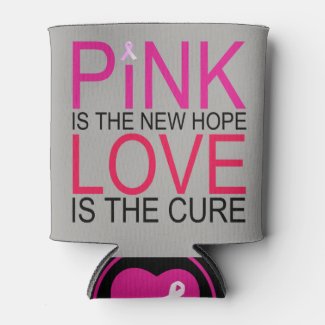 Pink Love Breast Cancer Awareness Can Cooler