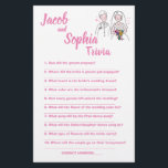 PINK LOVE, BRIDE & GROOM TRIVIA SHOWER GAME CARD FLYER<br><div class="desc">Make it your own by adding your text (and personal photos). To access advanced editing tools,  please go to "Personalize",  scroll down and press the "click to customize further" link. See the full collection for matching designs!</div>