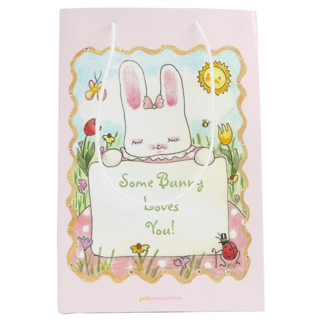 Pink Love Bunny Gift Bag (Front)